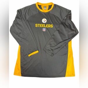 RBK Reebok Pittsburgh Steelers Long Sleeve Shirt Men’s XL Black Yellow NFL